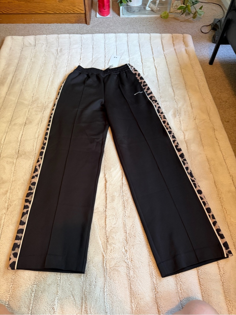 PN Nation Man Down Track Pant, Black w/Leopard, Size Small
